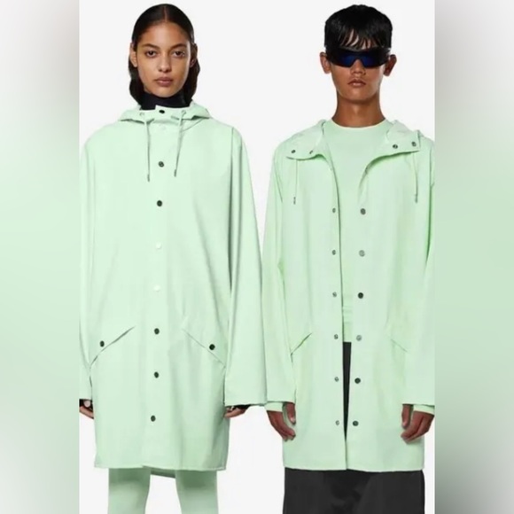 NWT Rains Belted Trench Style Curve Jacket in Green Size  XL. H - Picture 3 of 6